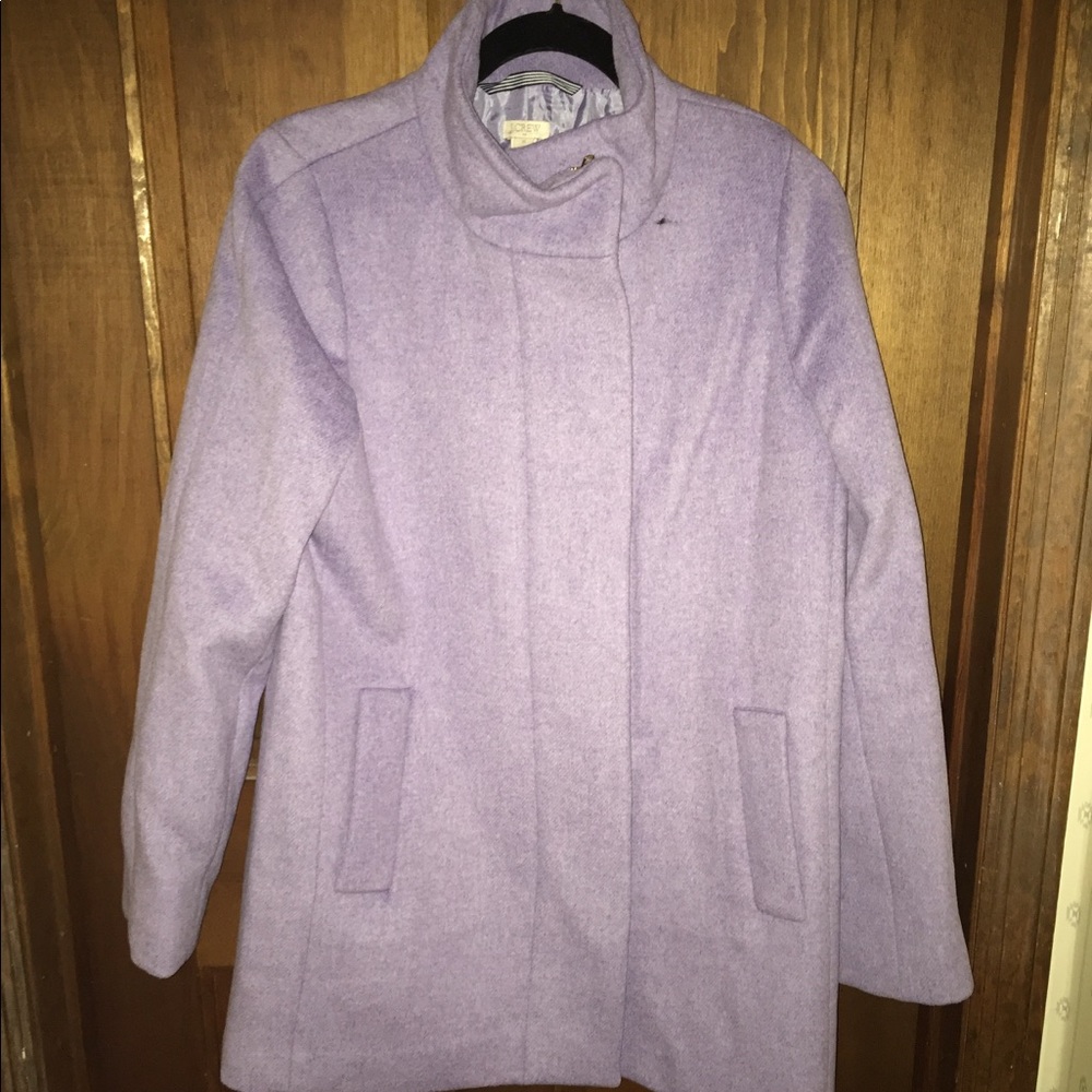 J. Crew Factory Purple Trench Coat with High Collar
